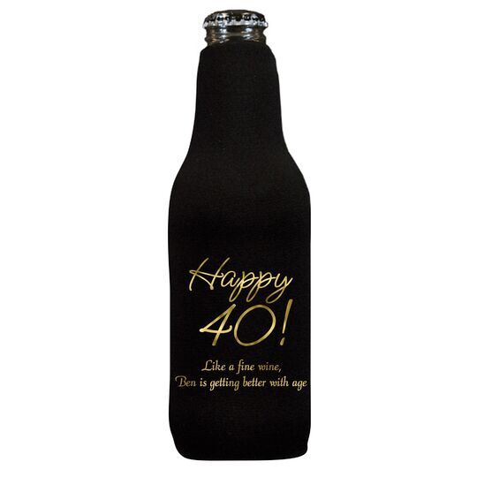 Elegant Happy 40th Bottle Huggers